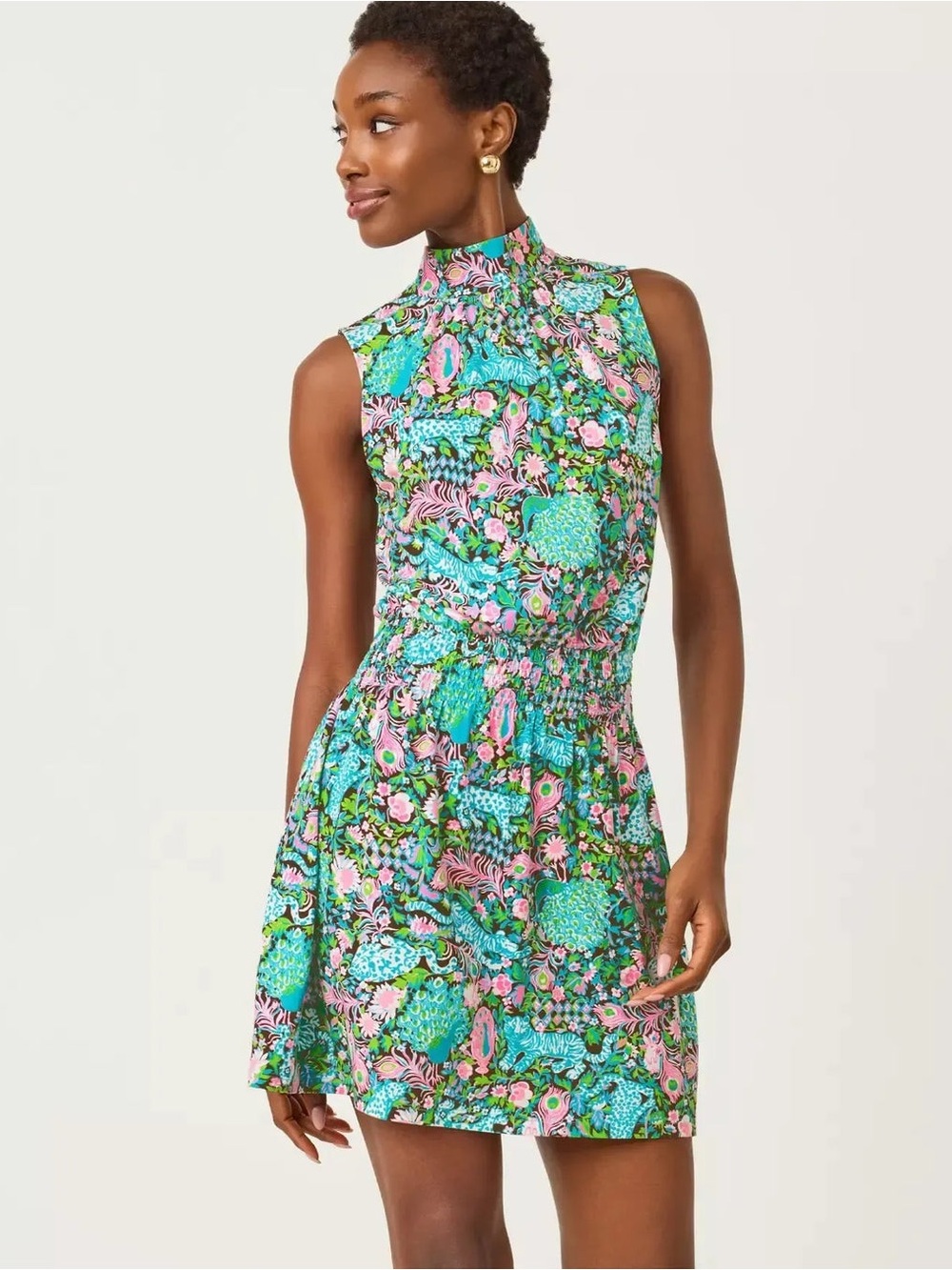 *New with tags!* Lily Pulitzer Sleeveless Mock-Neck Floral Print Dress